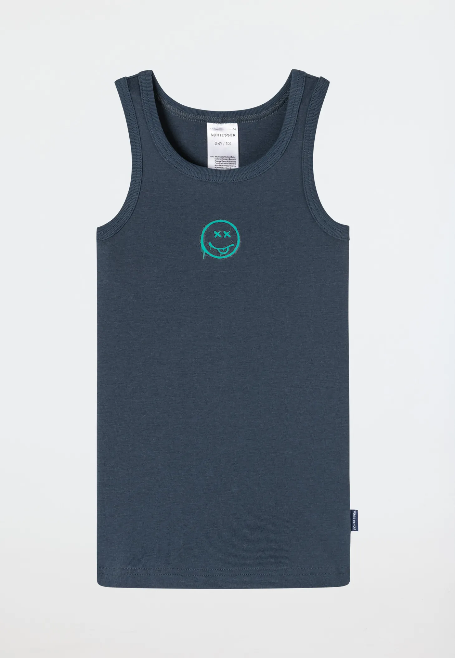 Unterhemden 2er-Pack Smiley dunkelblau - Fine Rib
