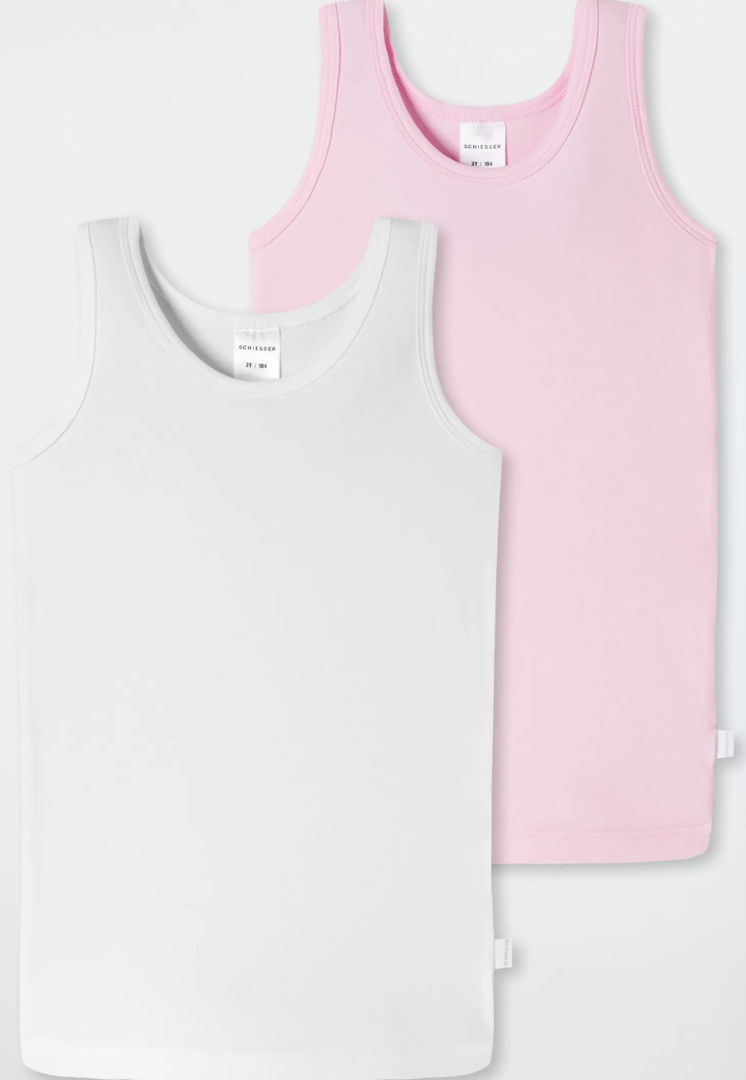 Unterhemden 2er-Pack weiß/rosa - 95/5