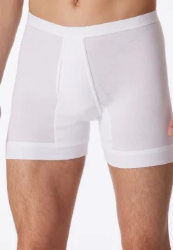 Unterhose kurz mit Eingriff Feinripp weiß - Original Feinripp
