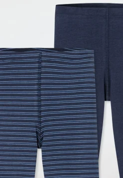 Unterhose lang 2er-Pack Organic Cotton Ringel dunkelblau - 95/5