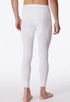 Unterhose lang mit Eingriff weiß - Original Doppelripp