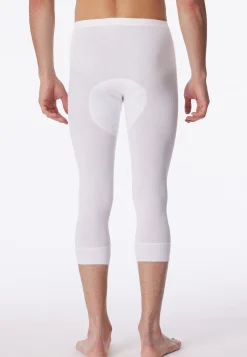 Unterhose 3/4-lang mit Eingriff weiß - Original Doppelripp