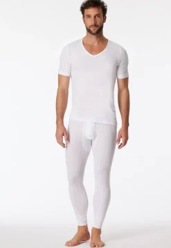 Unterhose lang mit Eingriff weiß - Original Feinripp