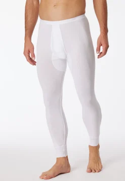 Unterhose lang mit Eingriff weiß - Original Feinripp